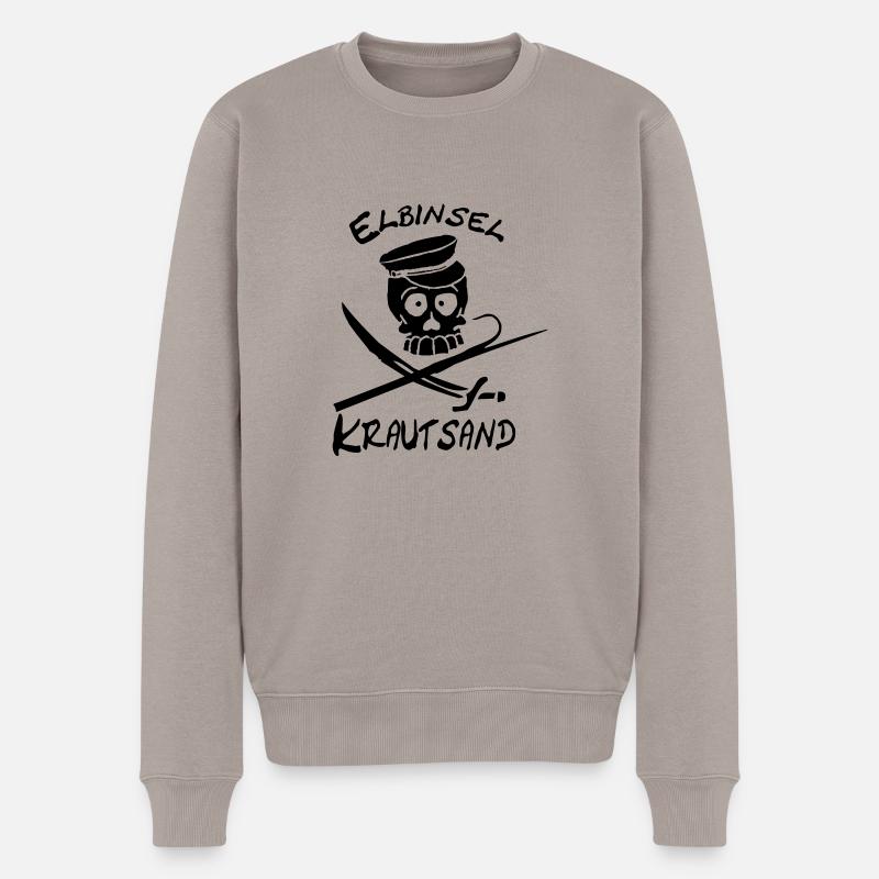 Elbinsel-Krautsand - Männer Premium Bio Pullover - Taupe