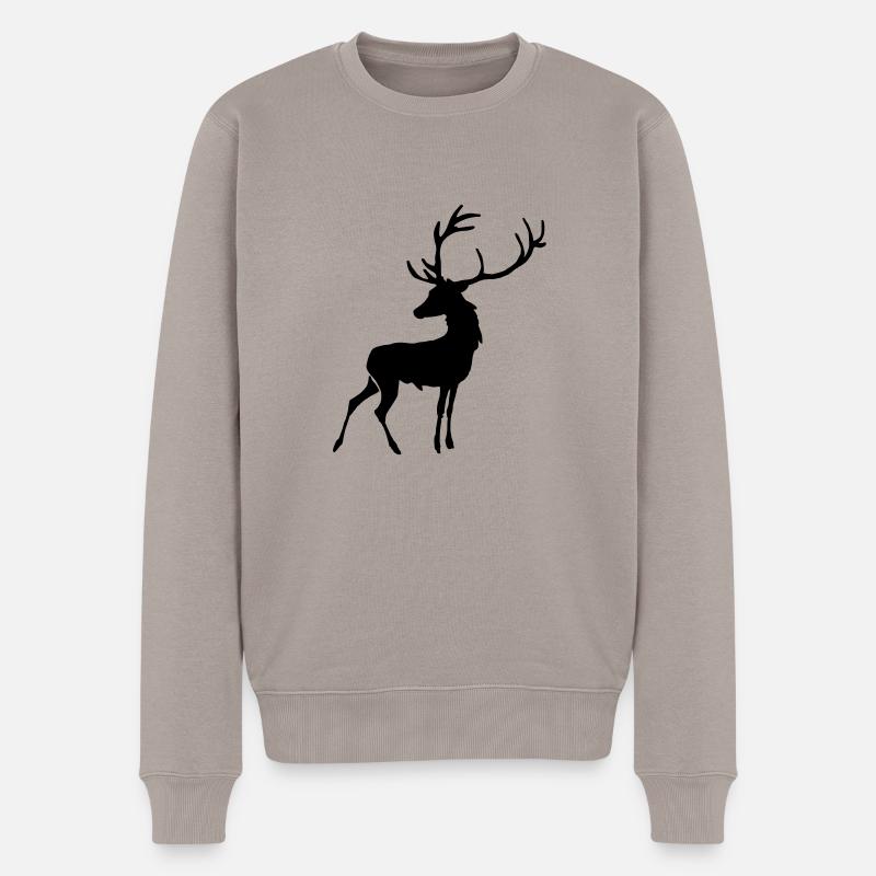 Cerf - Pull Premium bio Homme - taupe