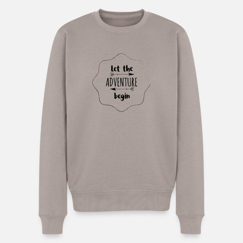 Adventure begins - Männer Premium Bio Pullover - Taupe