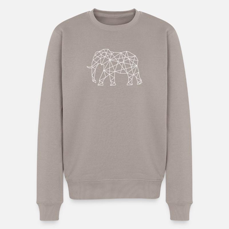 Geometrischer Elefant - Männer Premium Bio Pullover - Taupe