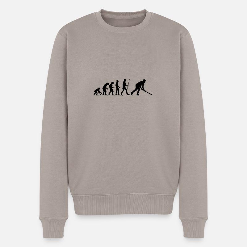 L'évolution du hockey sur gazon de hockey comme un cadeau - Pull Premium bio Homme - taupe
