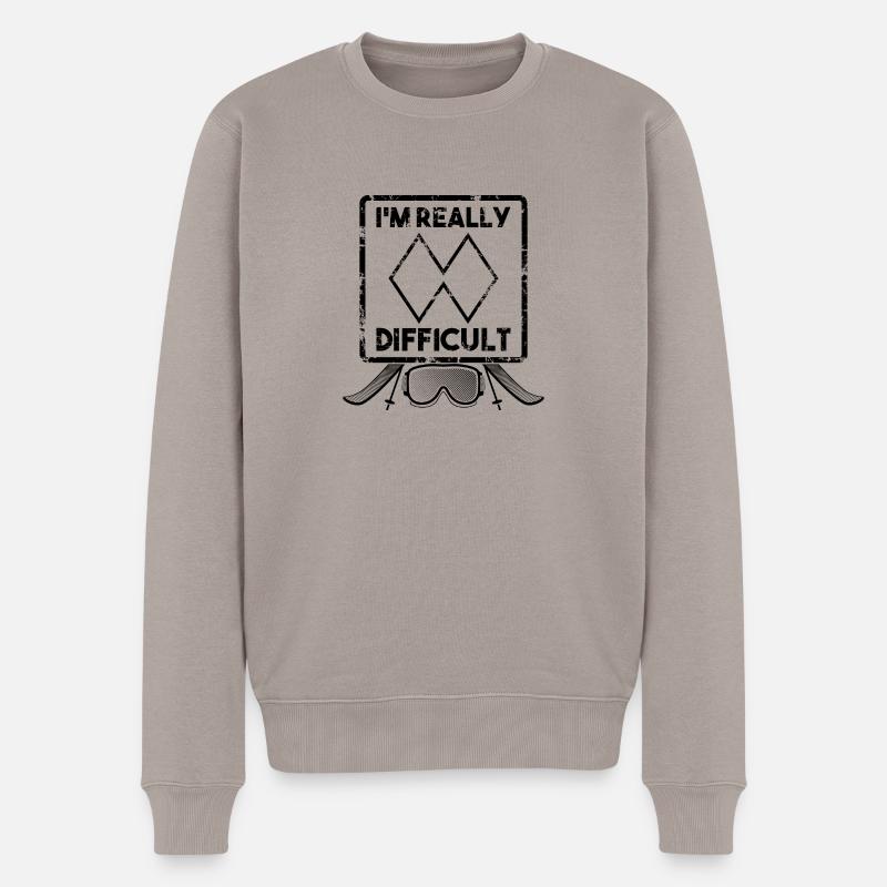 Personnes compliquées Snowboard Ski Difficult - Pull Premium bio Homme - taupe