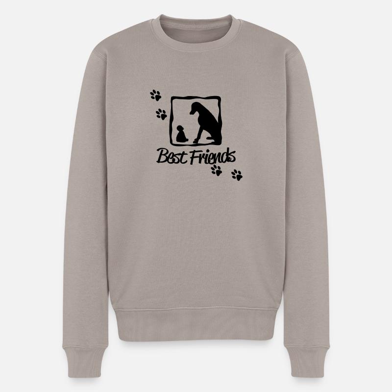 Best Friends - Männer Premium Bio Pullover - Taupe