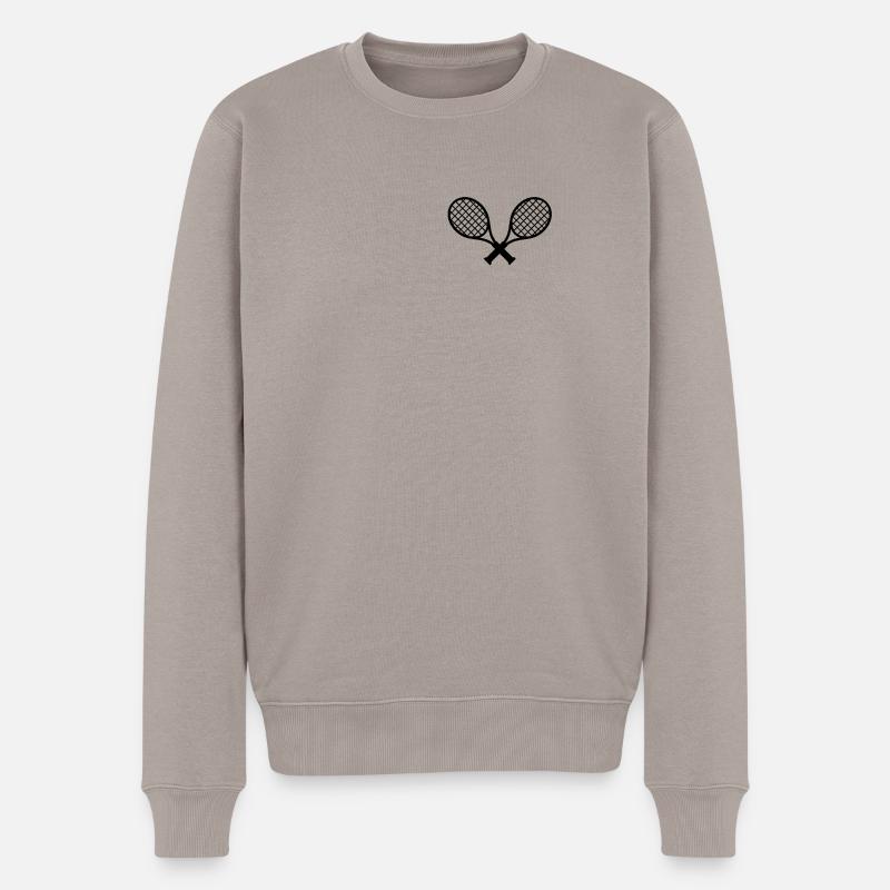 Tennisschläger - Männer Premium Bio Pullover - Taupe