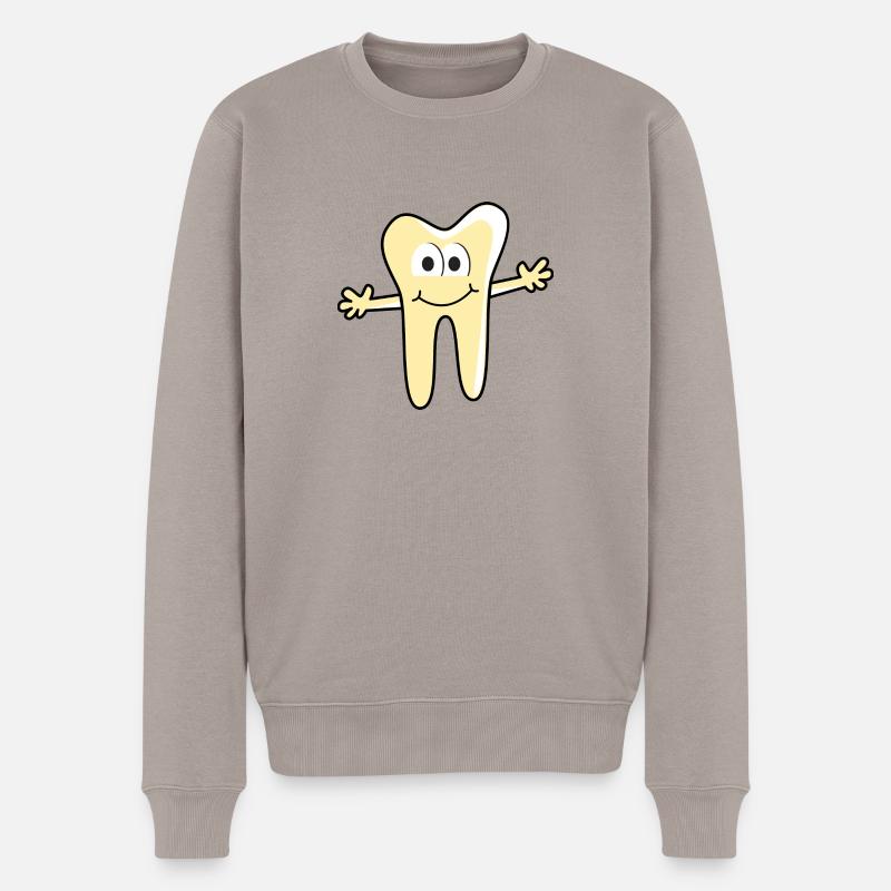 Zahnarztpraxis Logo Zahn - Männer Premium Bio Pullover - Taupe