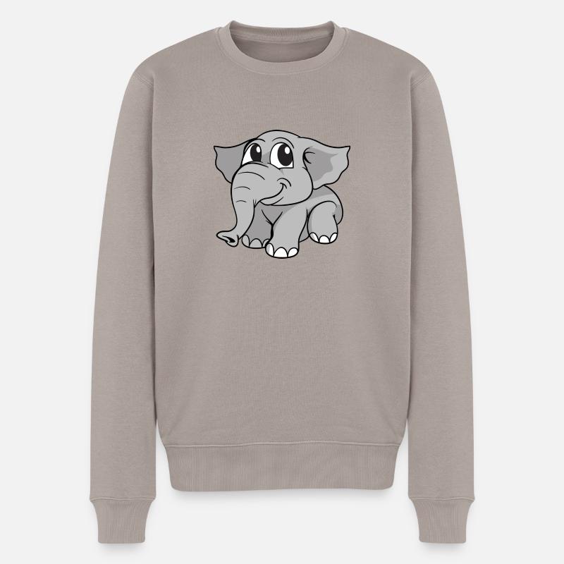 Elephant Elefant - Männer Premium Bio Pullover - Taupe