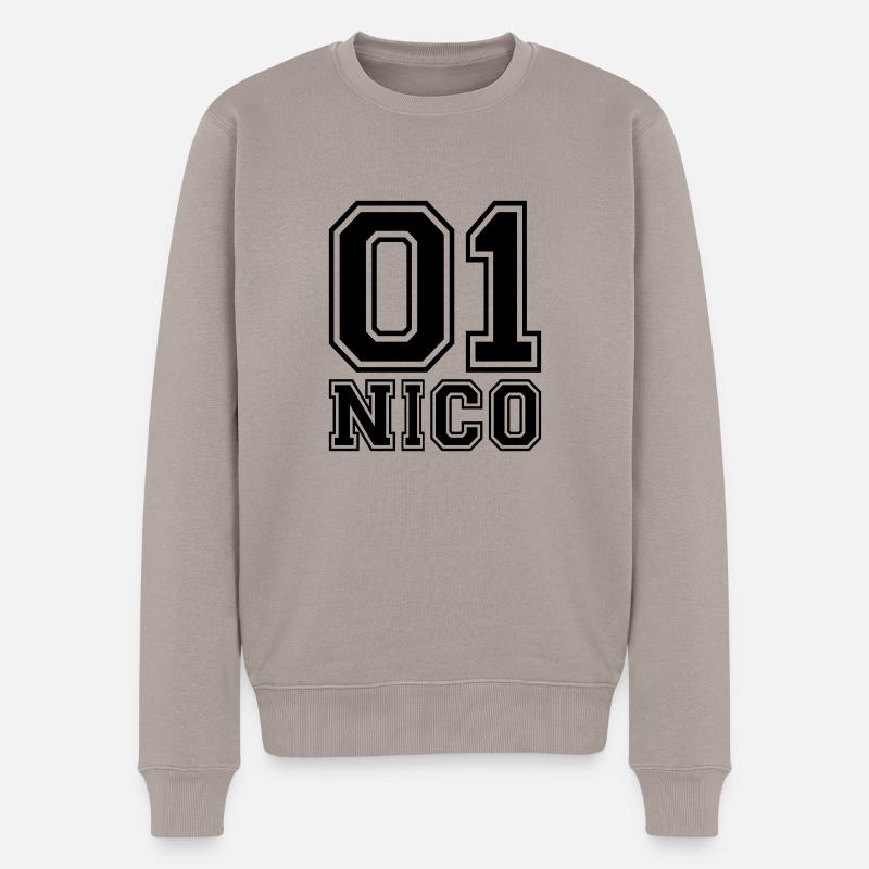 Nico - Nom - Pull Premium bio Homme - taupe