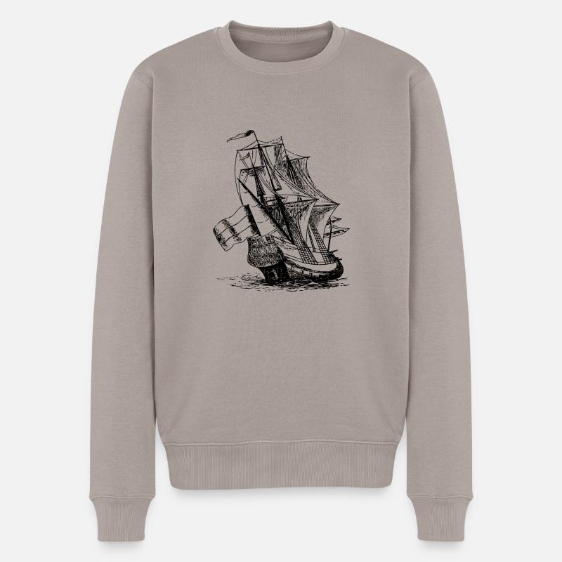 Auf hoher See - Männer Premium Bio Pullover - Taupe