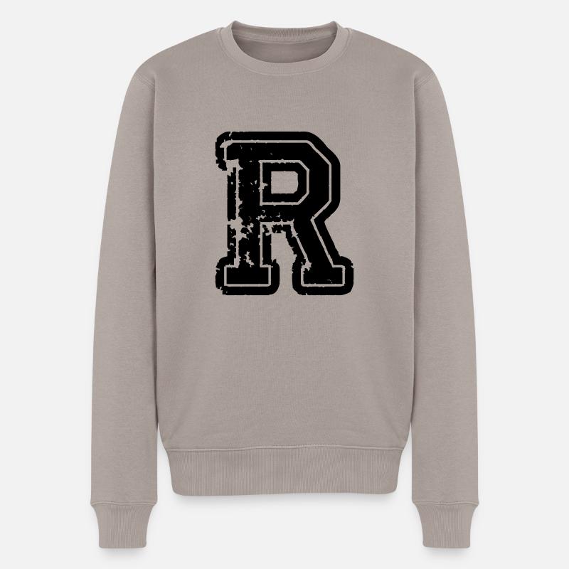buchstabe_r - Männer Premium Bio Pullover - Taupe