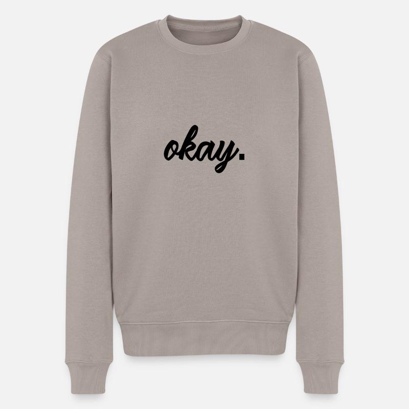 Cooles okay-Design - Männer Premium Bio Pullover - Taupe