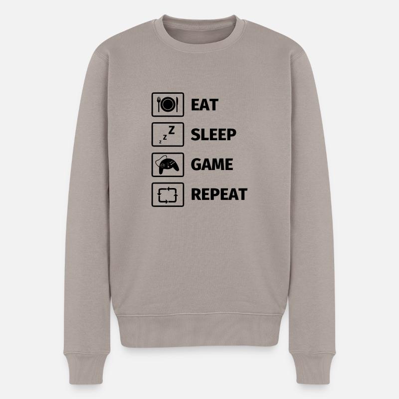 Eat Sleep Game Repeat - Pull Premium bio Homme - taupe