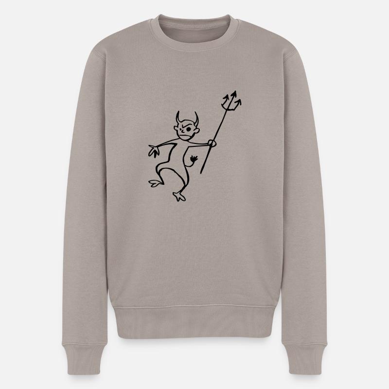 Teufel - Männer Premium Bio Pullover - Taupe