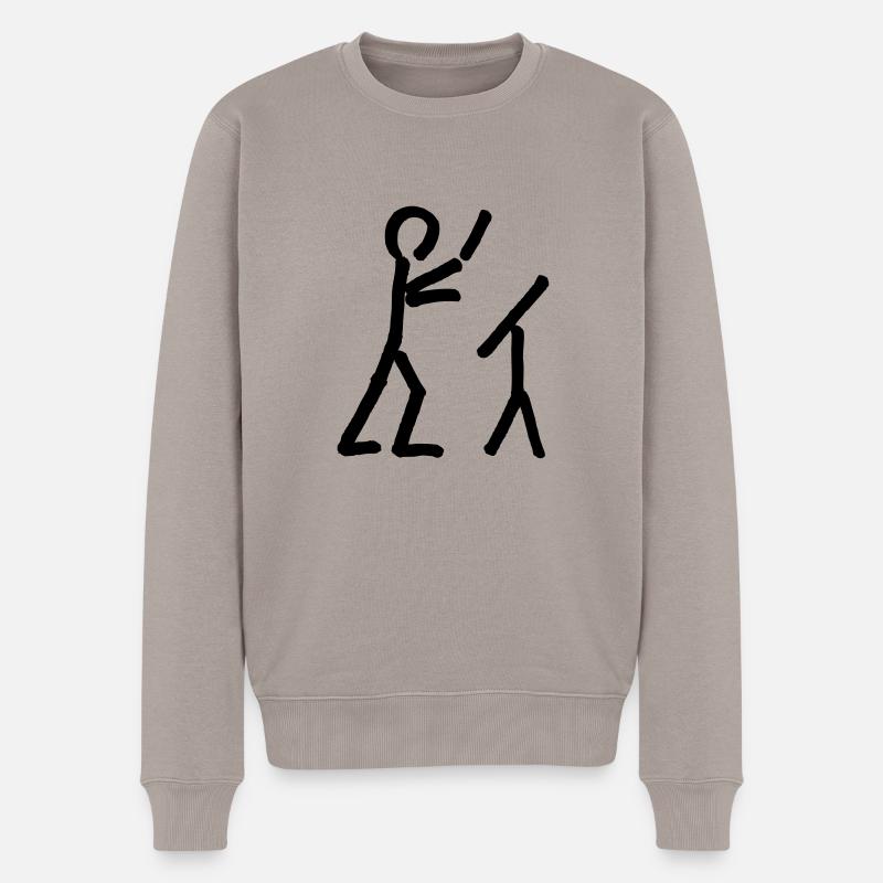 Dirigent an Dirigierpult - Männer Premium Bio Pullover - Taupe