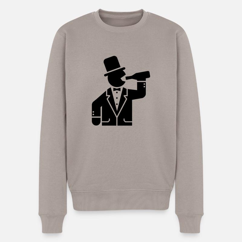 bachelor__f1 - Männer Premium Bio Pullover - Taupe