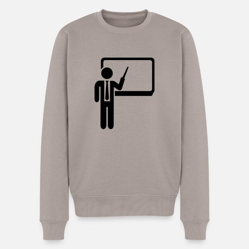 Dozent - Männer Premium Bio Pullover - Taupe