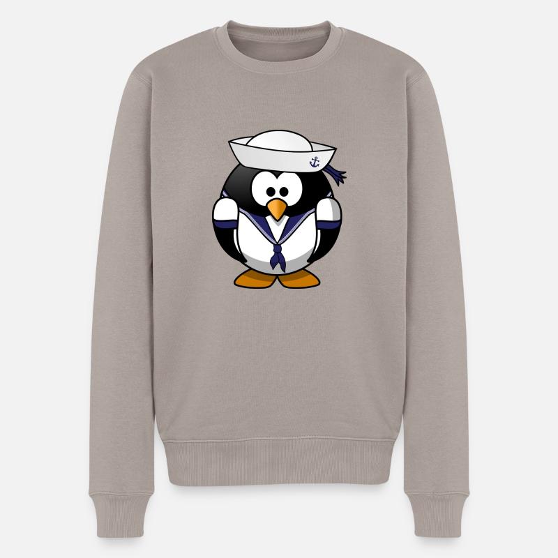 Matrosen Pinguin Geschenkidee Sonderangebot - Männer Premium Bio Pullover - Taupe