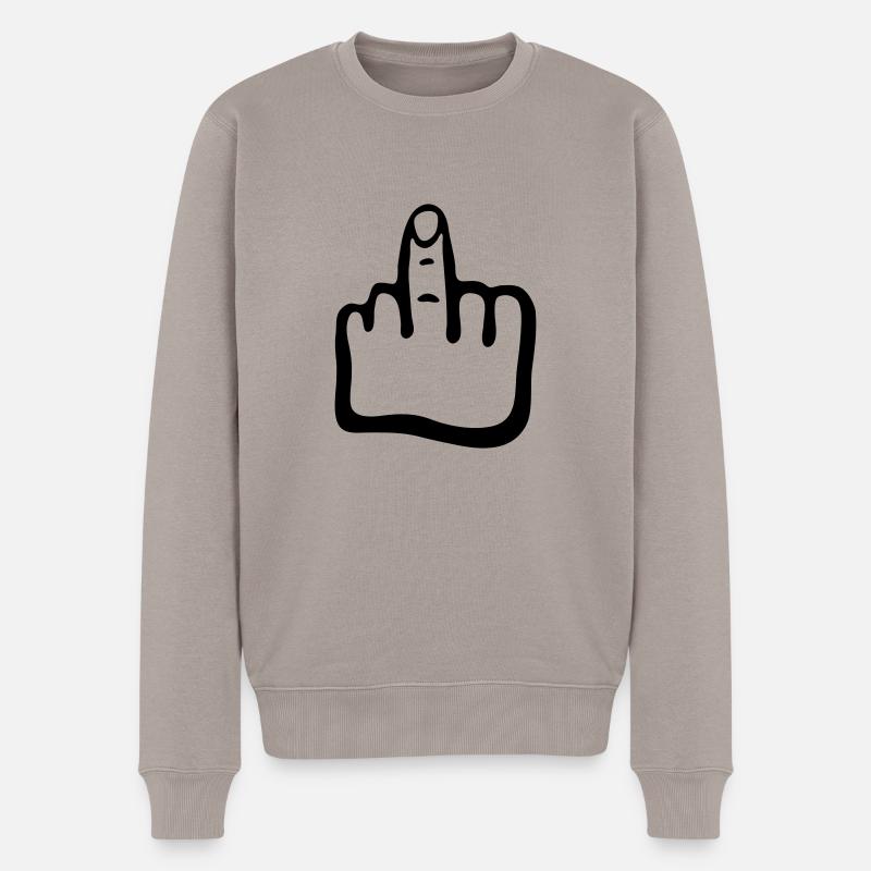 Hand, Finger g1 - Männer Premium Bio Pullover - Taupe