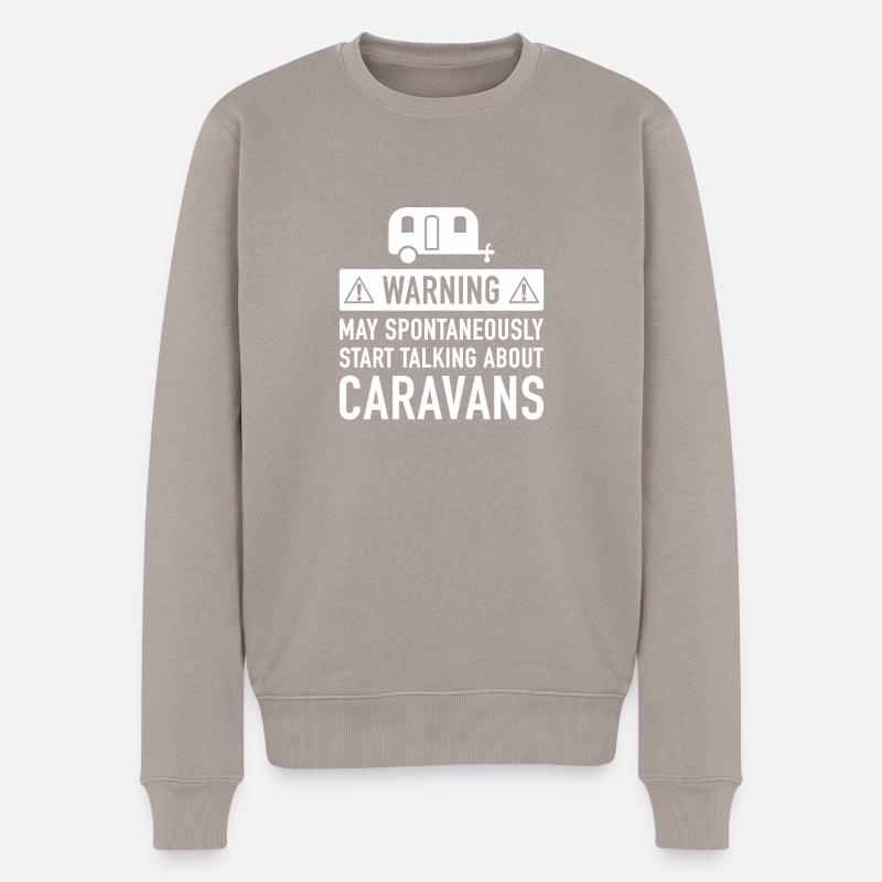 Lustige Caravan-Geschenk-Idee - Männer Premium Bio Pullover - Taupe