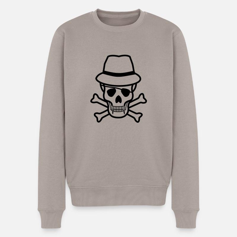 Skull - Männer Premium Bio Pullover - Taupe