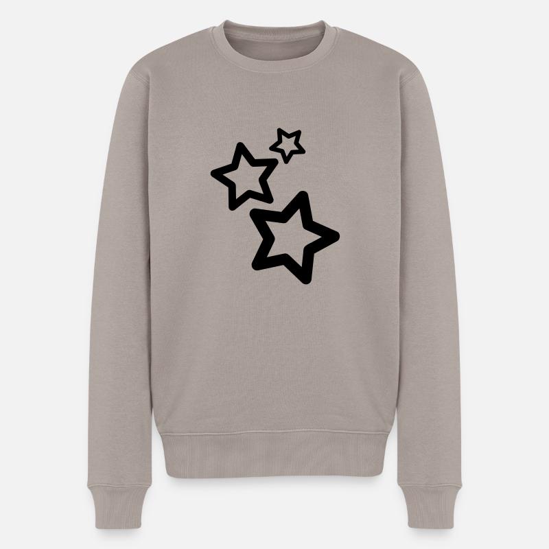 Sterne - Männer Premium Bio Pullover - Taupe