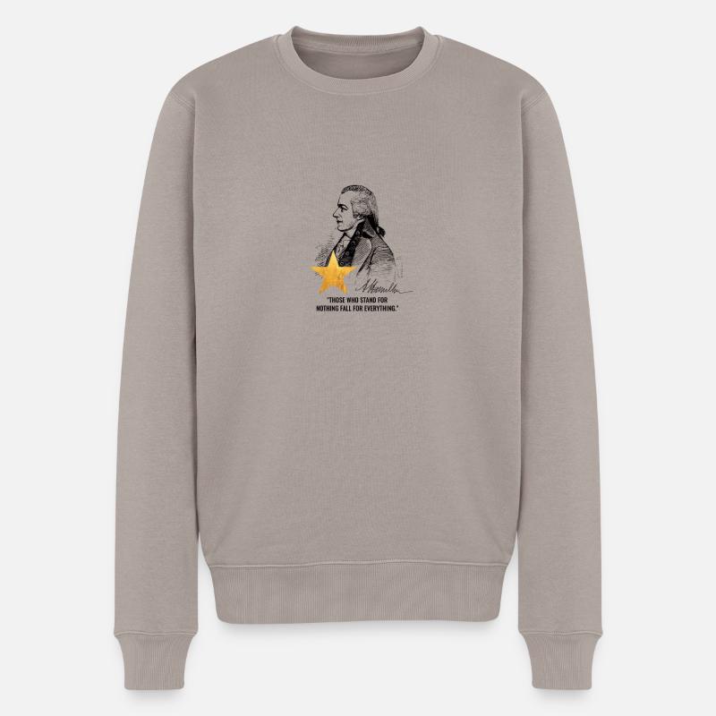 Alexander Hamilton - Männer Premium Bio Pullover - Taupe