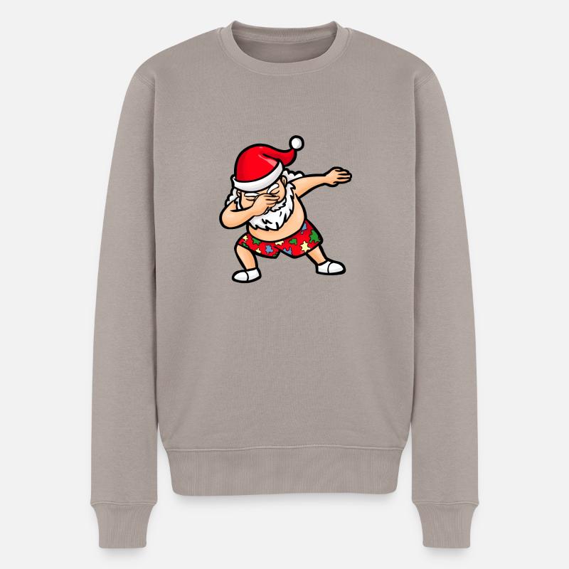 Weihnachtsmann Sommer Urlaub Sonne Strand Meer - Männer Premium Bio Pullover - Taupe