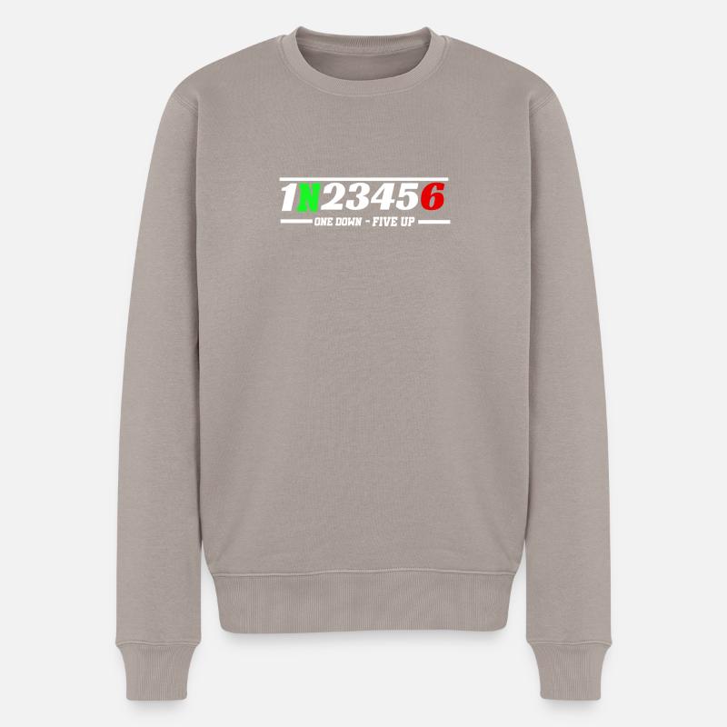 Lustiger Spruch Motorrad Gänge - Männer Premium Bio Pullover - Taupe