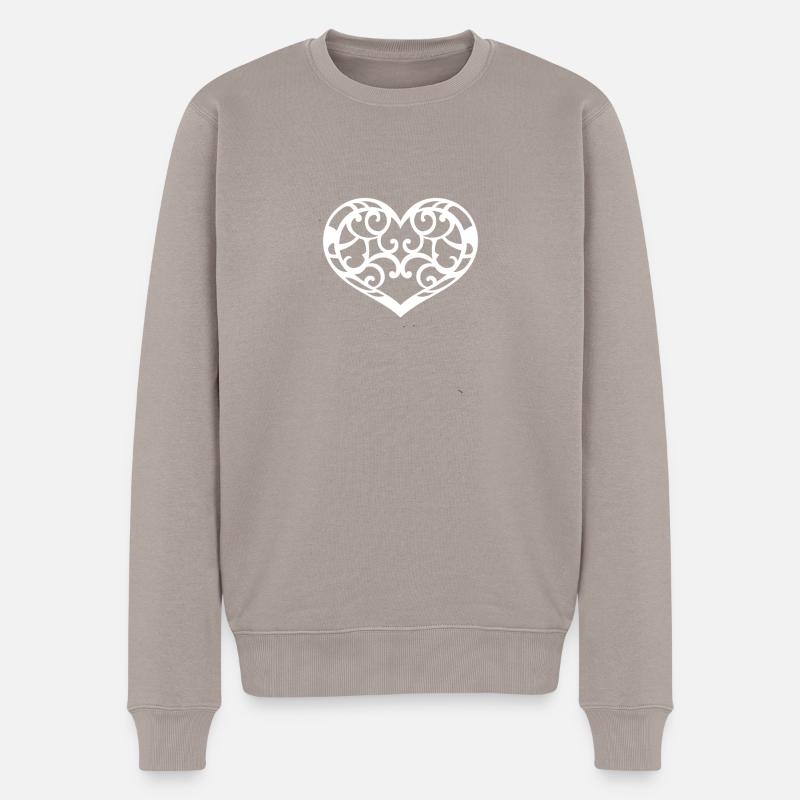 HERZ - Männer Premium Bio Pullover - Taupe