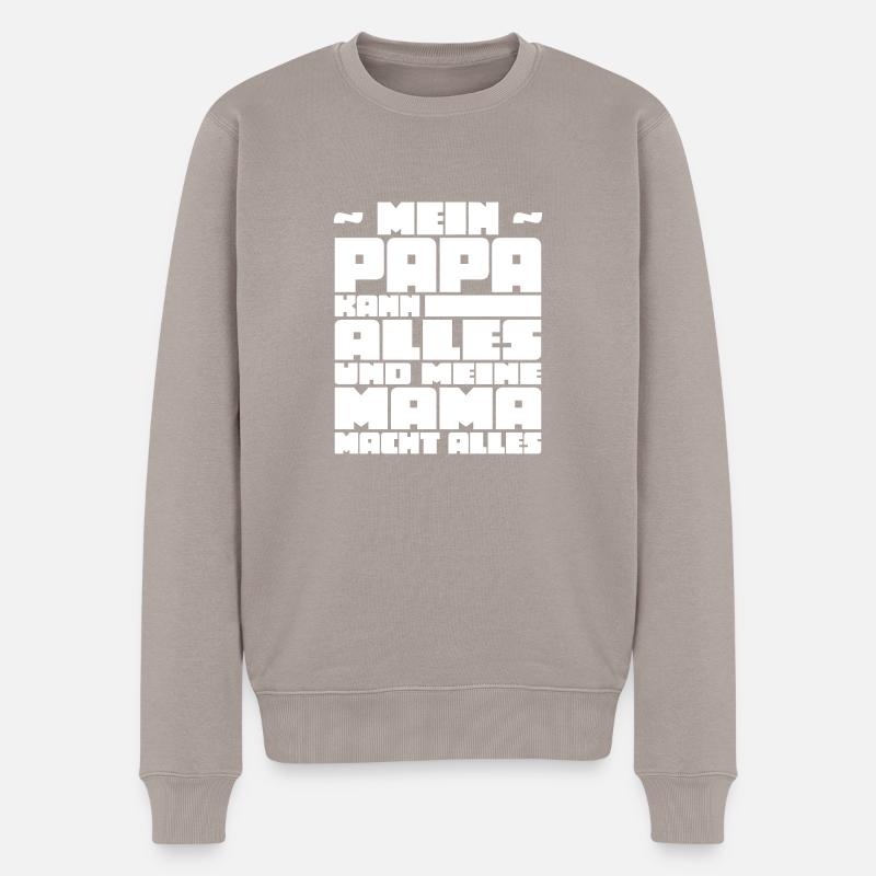 lustige kinder t shirts - Männer Premium Bio Pullover - Taupe
