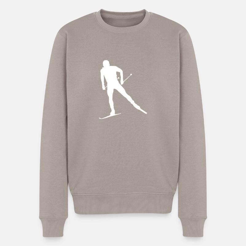 Herren Langlauf Klassisch Damen Langlauf S - Männer Premium Bio Pullover - Taupe