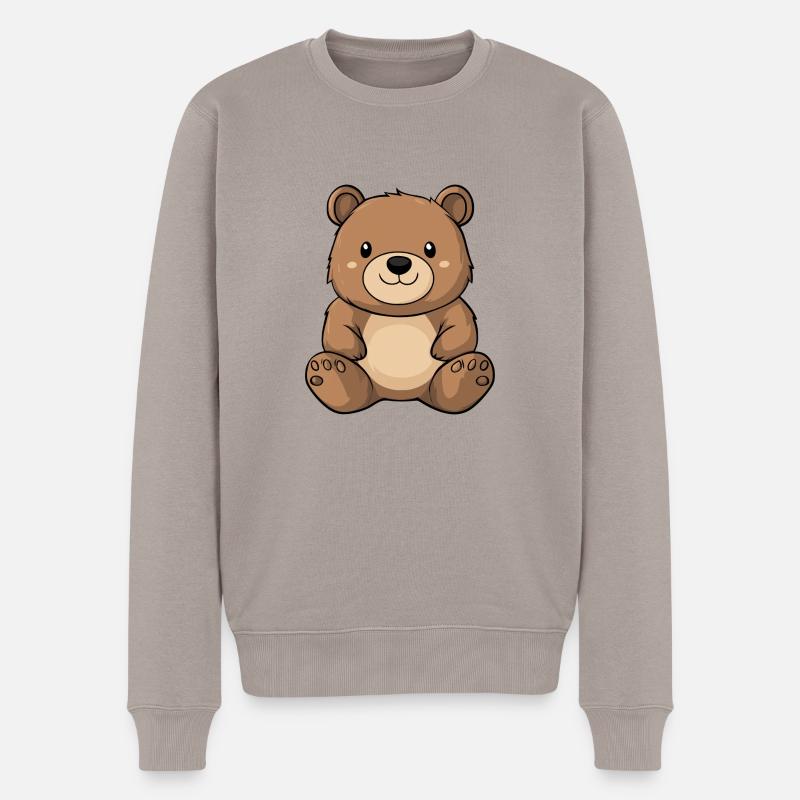 kleiner süßer Bär - Männer Premium Bio Pullover - Taupe