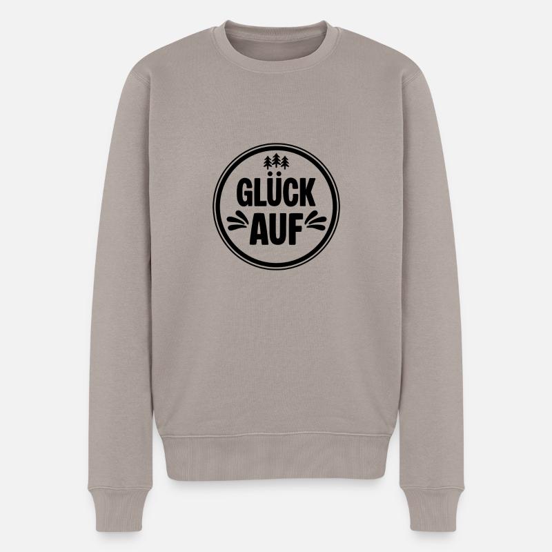 Erzgebirge Glueck auf - Männer Premium Bio Pullover - Taupe