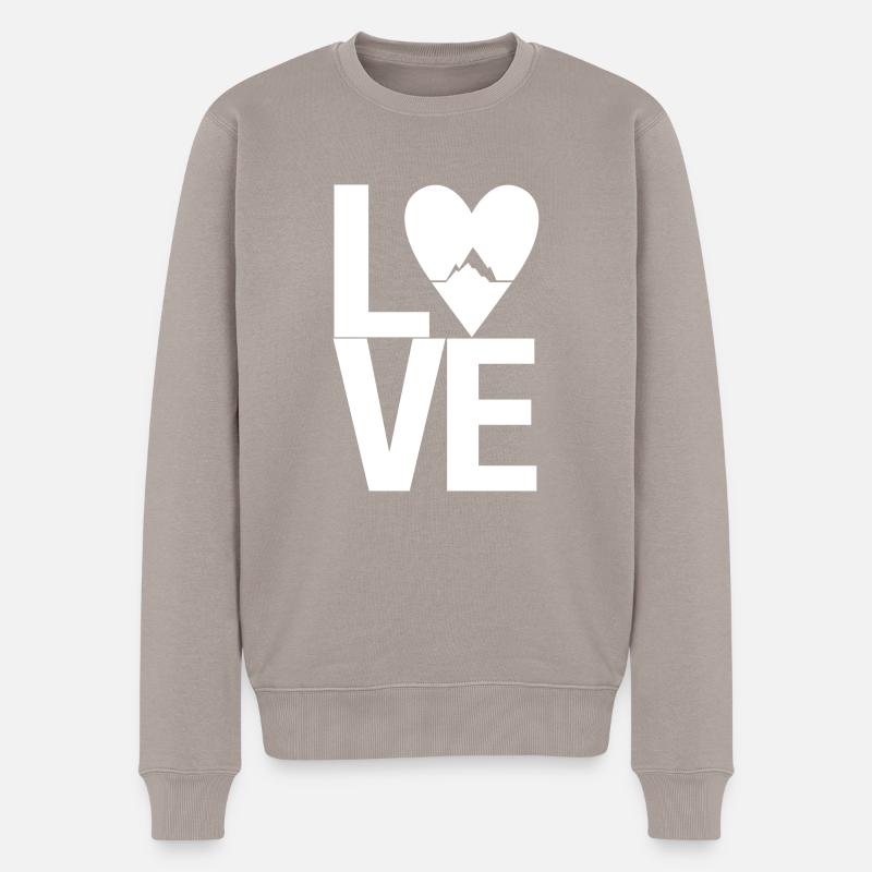 Mountain Love - Männer Premium Bio Pullover - Taupe