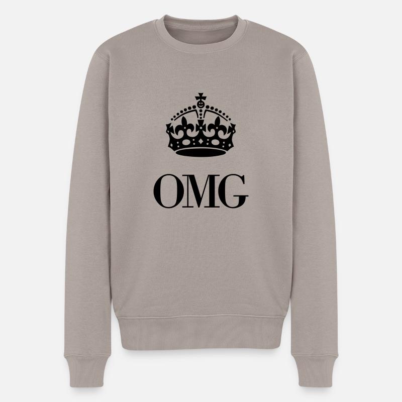 OMG Krone - Männer Premium Bio Pullover - Taupe