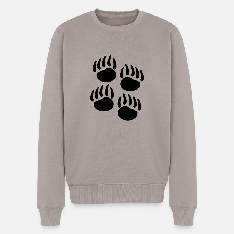 baerentatze3 - Männer Premium Bio Pullover - Taupe