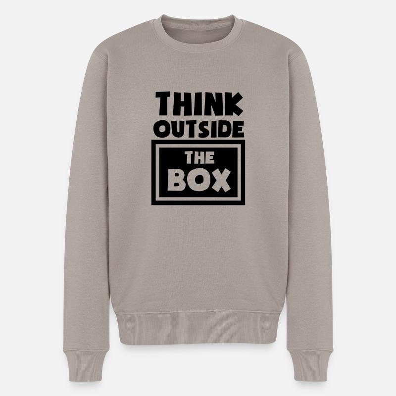 Think Outside The Box - Männer Premium Bio Pullover - Taupe