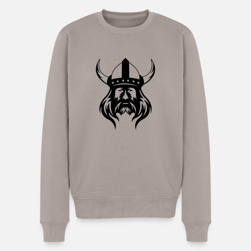 wikinger_01 - Männer Premium Bio Pullover - Taupe
