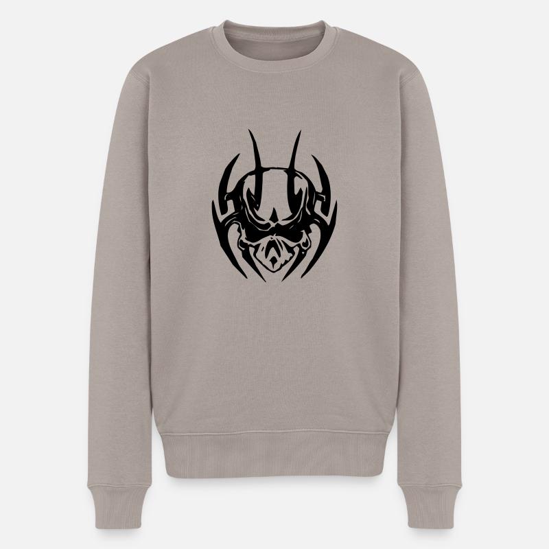 Tribal Skull - Männer Premium Bio Pullover - Taupe
