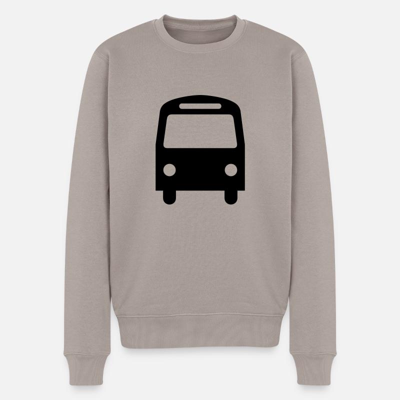 Bus,Omnibus,Schulbus,Kfz - Männer Premium Bio Pullover - Taupe