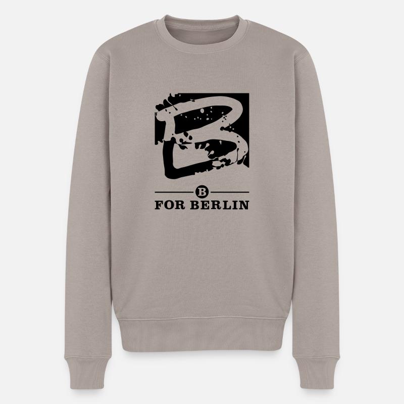 B for Berlin - Splash - Männer Premium Bio Pullover - Taupe