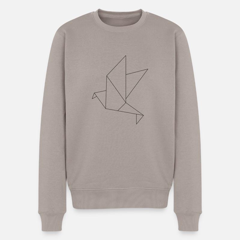 Origami Täubchen - Männer Premium Bio Pullover - Taupe