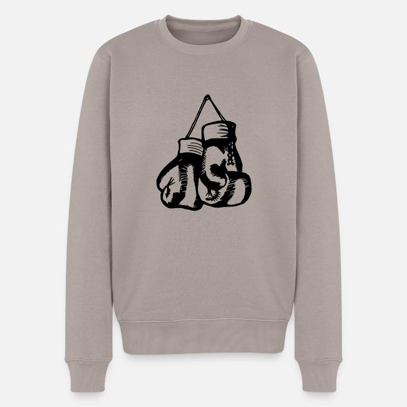 Boxhandschuhe / Boxer Design - Männer Premium Bio Pullover - Taupe