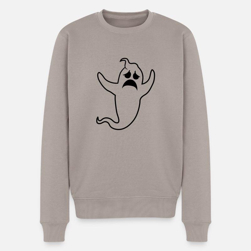 traurig ungluecklich weinen heulen gespenst geist - Männer Premium Bio Pullover - Taupe