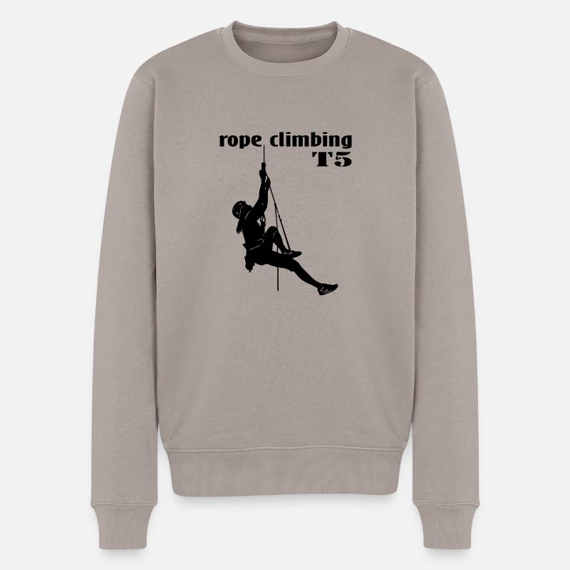 Rope Climbing Woman - Männer Premium Bio Pullover - Taupe