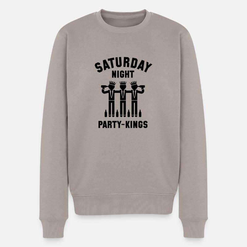 Saturday Night Party-Kings - Männer Premium Bio Pullover - Taupe