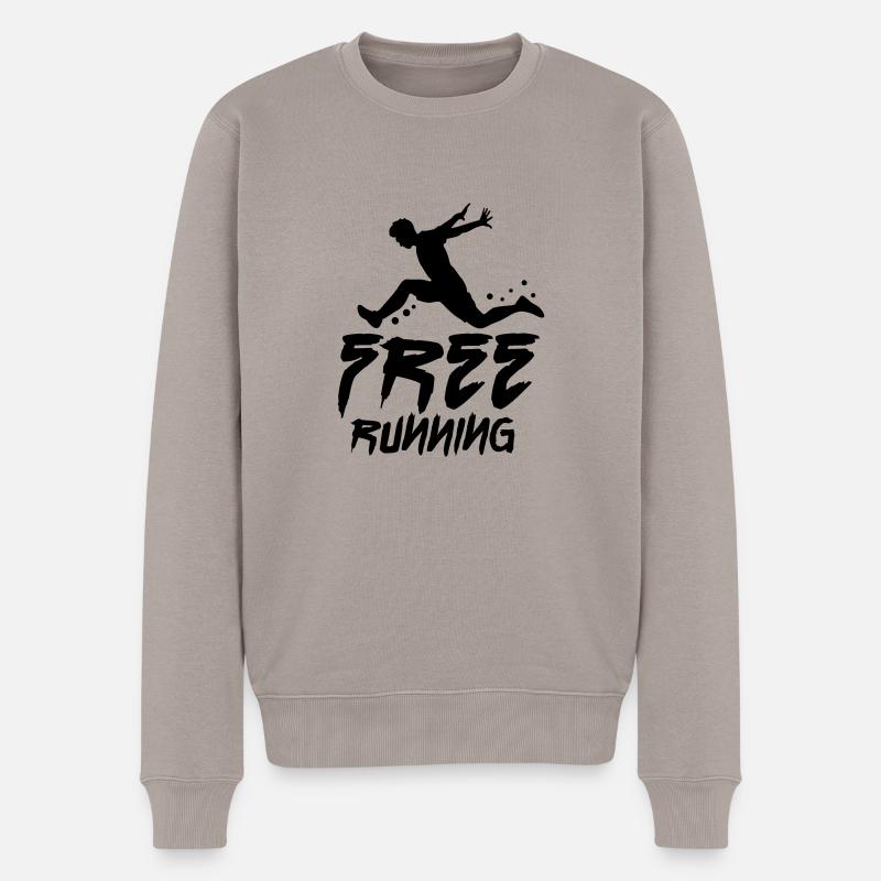 free running - Männer Premium Bio Pullover - Taupe