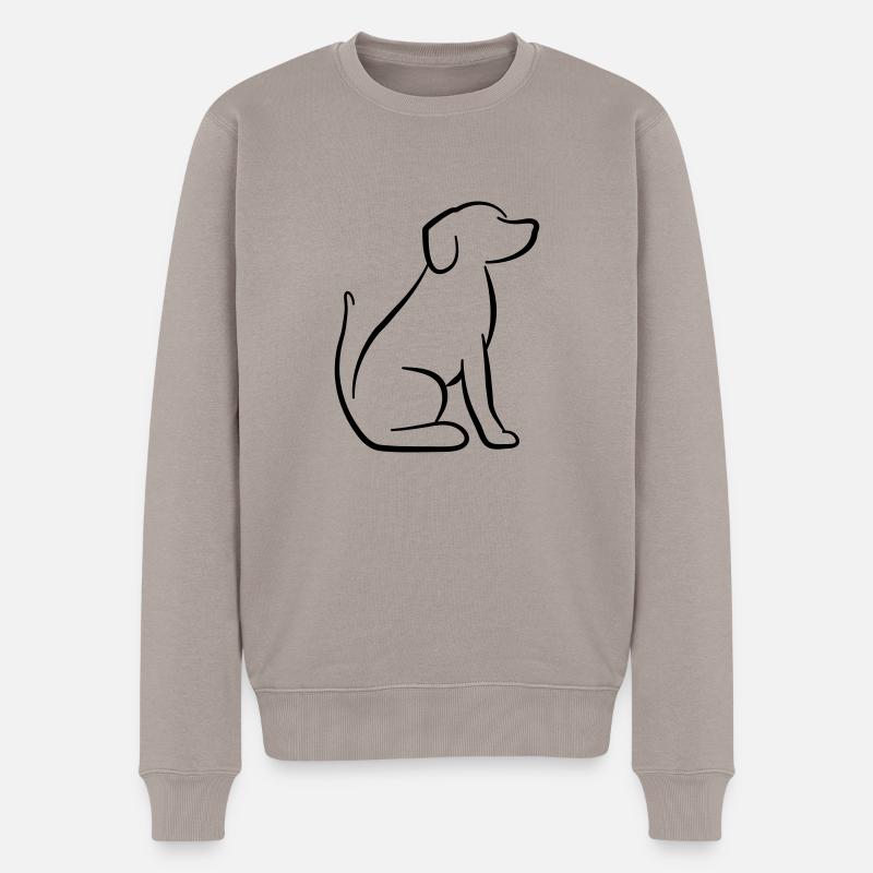 Hund - Männer Premium Bio Pullover - Taupe