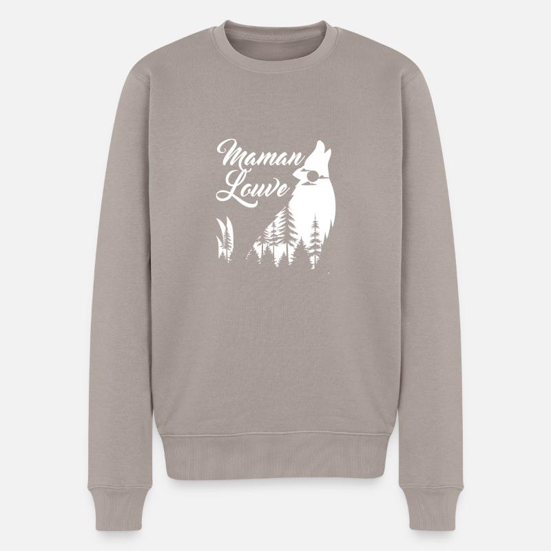 Maman louve 4 - Pull Premium bio Homme - taupe