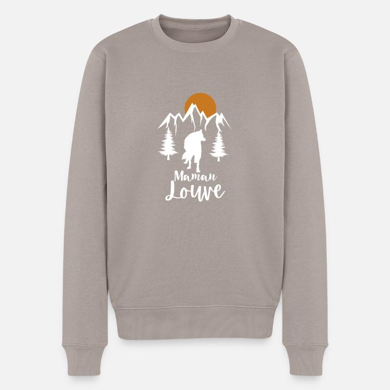 Maman Louve 1 - Pull Premium bio Homme - taupe