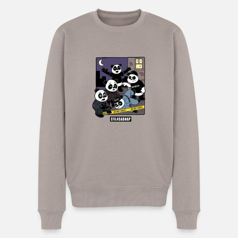 Pandas 4 Leben - Männer Premium Bio Pullover - Taupe
